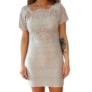 Free People New Romantics Lace Mini Dress Size Small Creme Short Sleeve